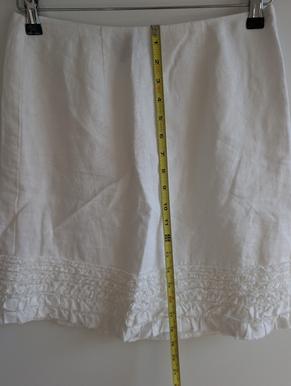 Tommy Bahama 100% Linen Two Palms White Fringe Skirt Raw Hem Lined Sz 0 - Picture 6 of 8